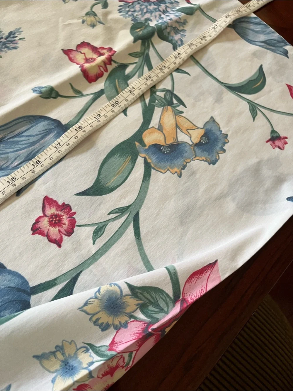 Vintage Floral with Blue Tulip Print pillow case